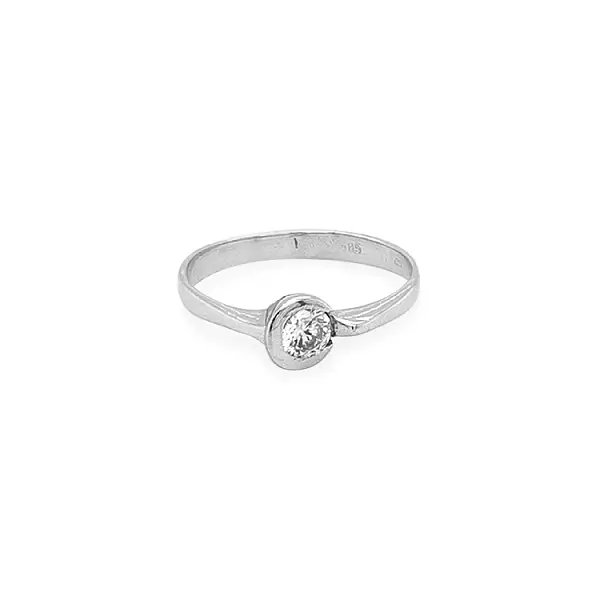 锆石金订婚戒指