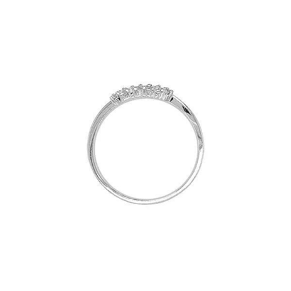 镶锆石的叶形金戒指