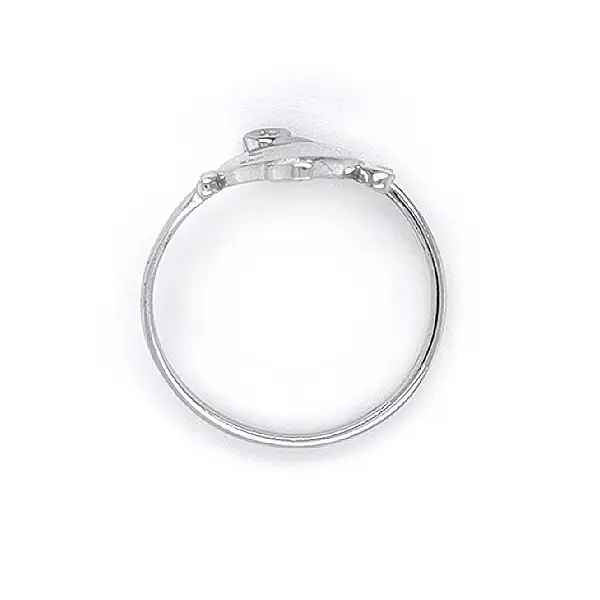 镶嵌白金锆石的戒指鱼