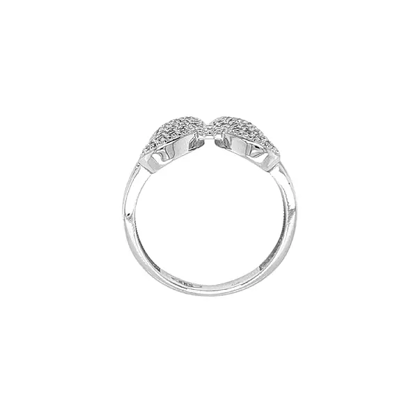 蝶形镶锆石金戒指