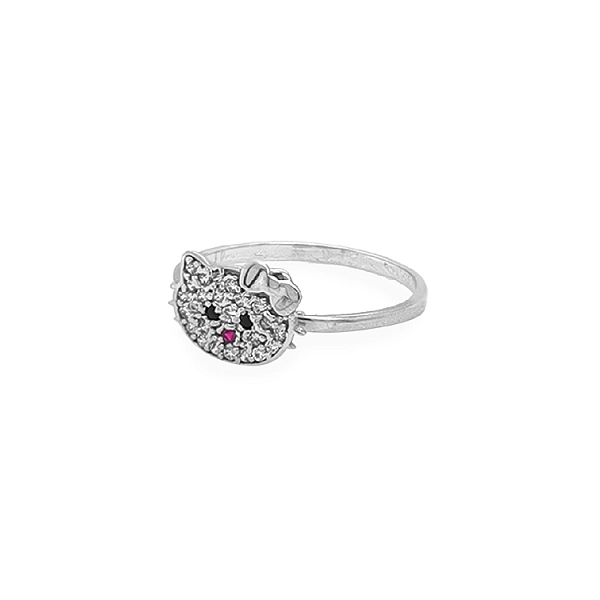 镶锆石的 Hello Kitty 金戒指