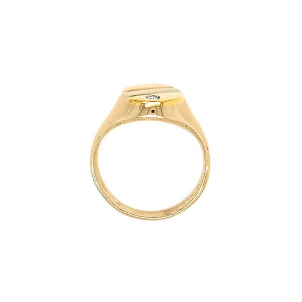 镶锆石金色男士戒指