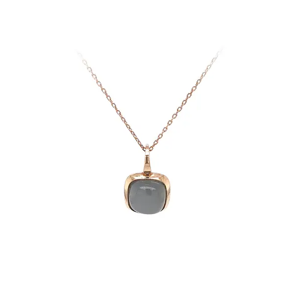 灰色宝石金吊坠