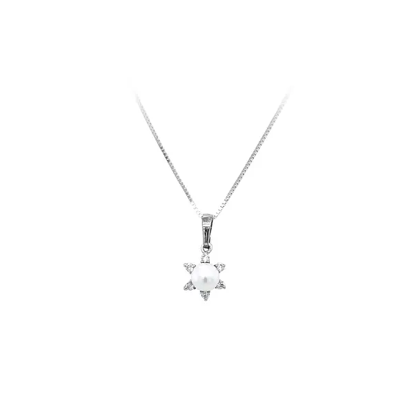 珍珠与白金锆石吊坠