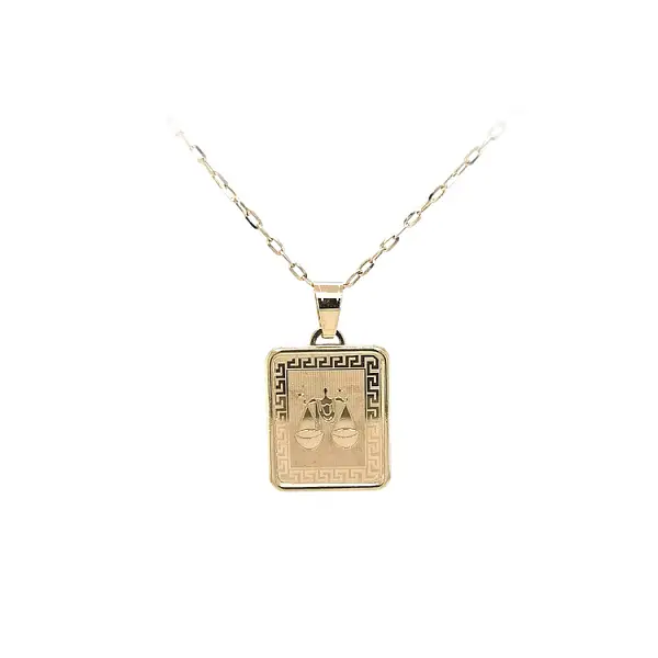 天秤星座黄金吊坠
