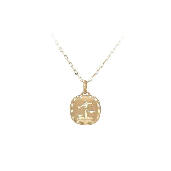 天秤星座黄金吊坠
