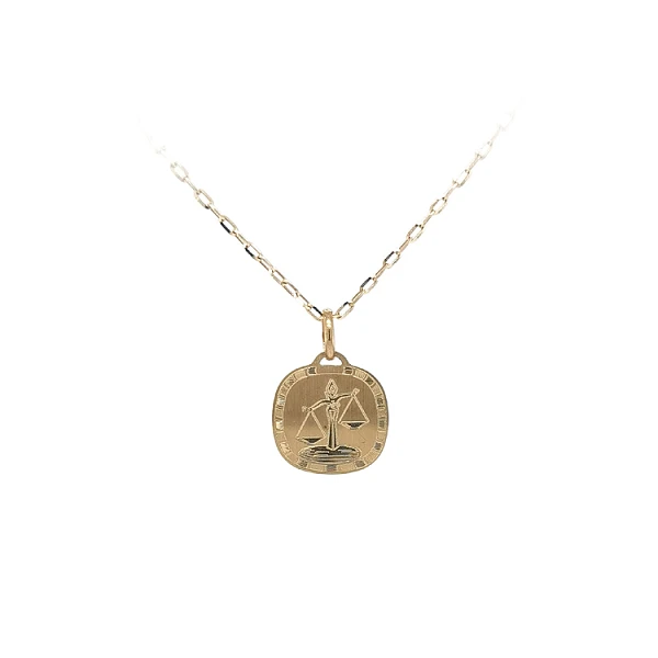 天秤星座黄金吊坠