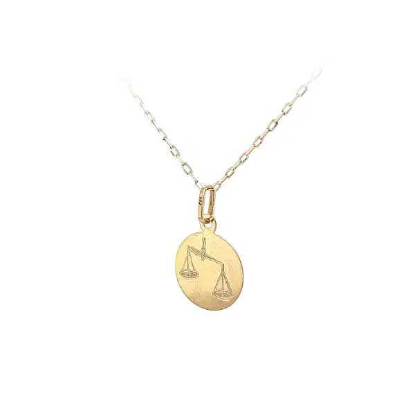 天秤星座黄金吊坠