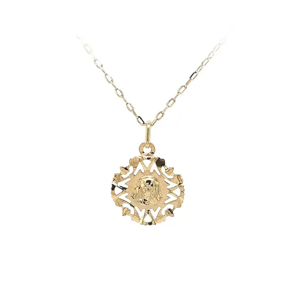 圣母玛利亚黄金吊坠