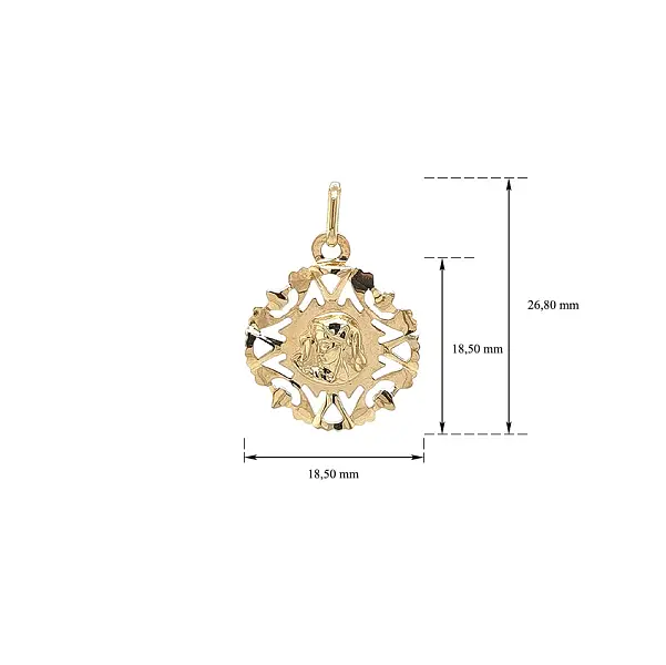 圣母玛利亚黄金吊坠