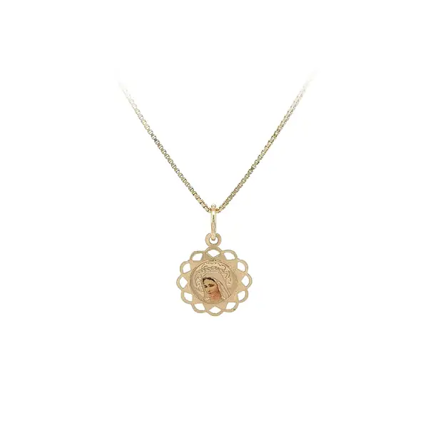 圣母玛利亚黄金吊坠