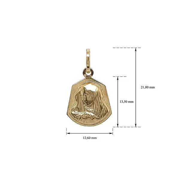 圣母玛利亚黄金吊坠