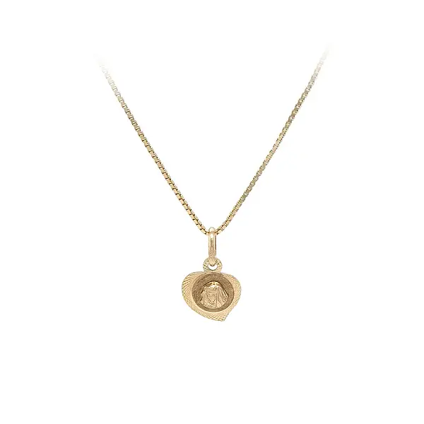 圣母信仰之心黄金吊坠