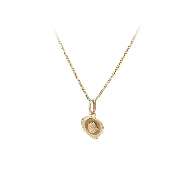 圣母信仰之心黄金吊坠