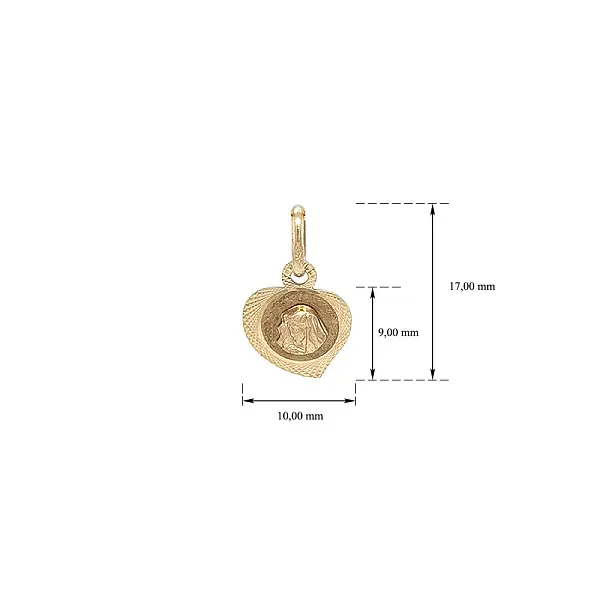 圣母信仰之心黄金吊坠
