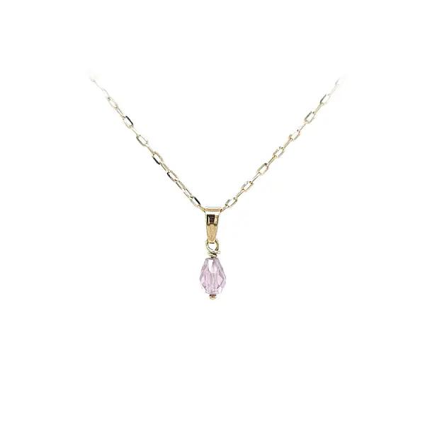 紫色宝石黄金吊坠
