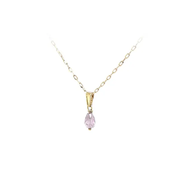 紫色宝石黄金吊坠