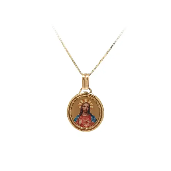 耶稣基督黄金吊坠徽章
