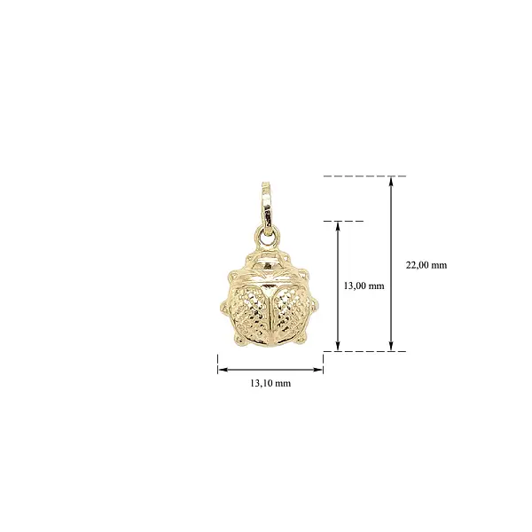 纯金瓢虫造型奢华吊坠