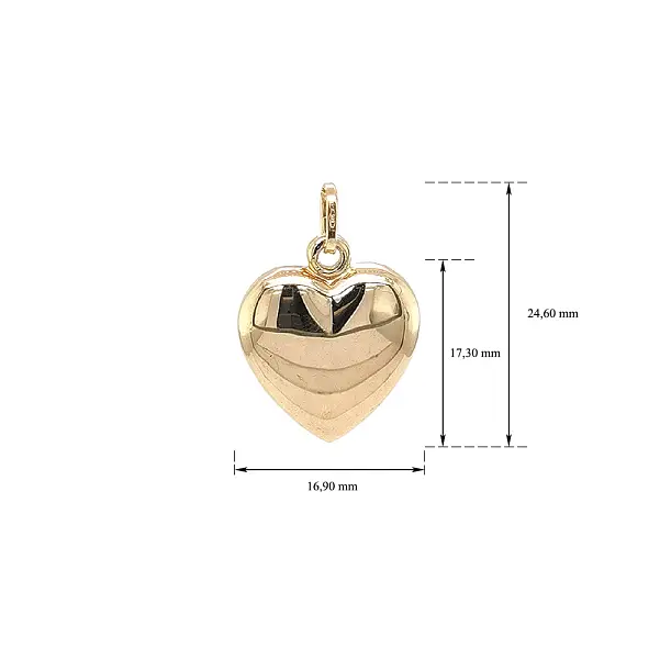 心形金吊坠