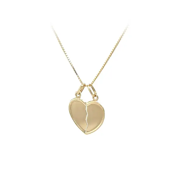 双人心形金吊坠