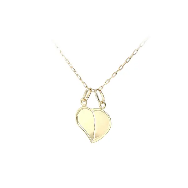 双人心形金吊坠