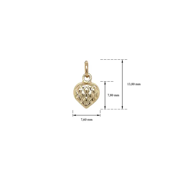 心形金吊坠