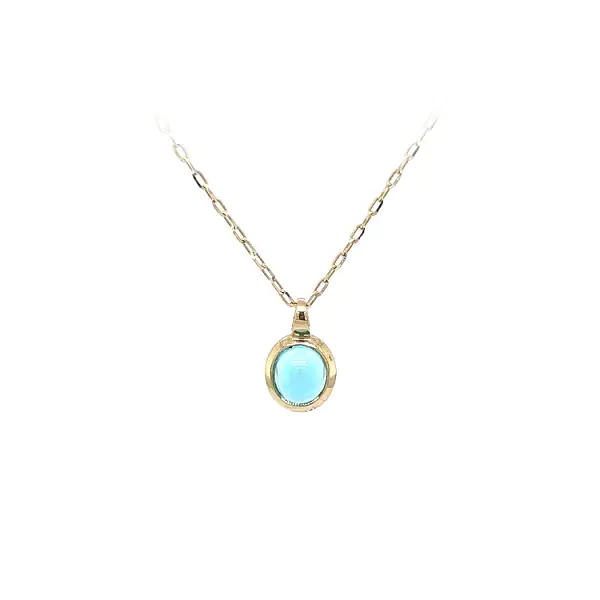 镶蓝色宝石的黄金吊坠