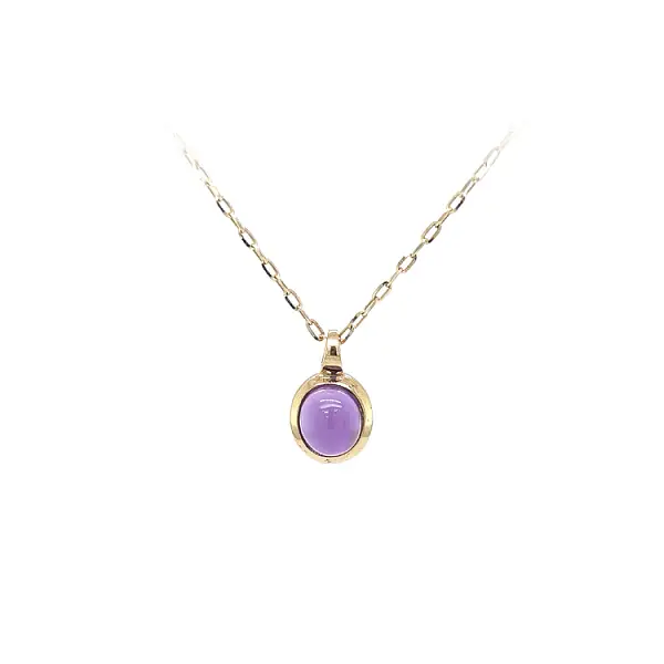 紫色宝石黄金吊坠