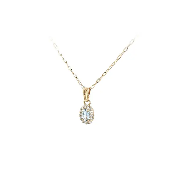镶蓝色宝石的黄金吊坠