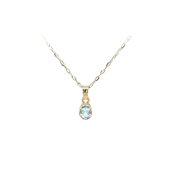 镶蓝色宝石的黄金吊坠