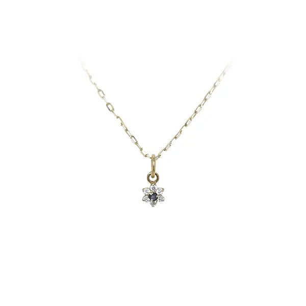 镶蓝色宝石的黄金吊坠