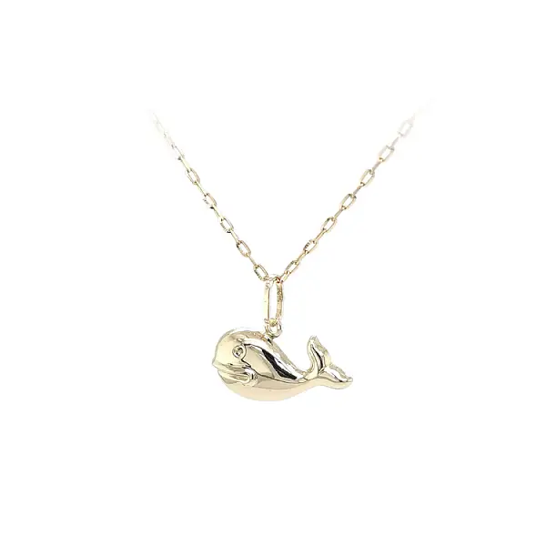鲸鱼黄金吊坠