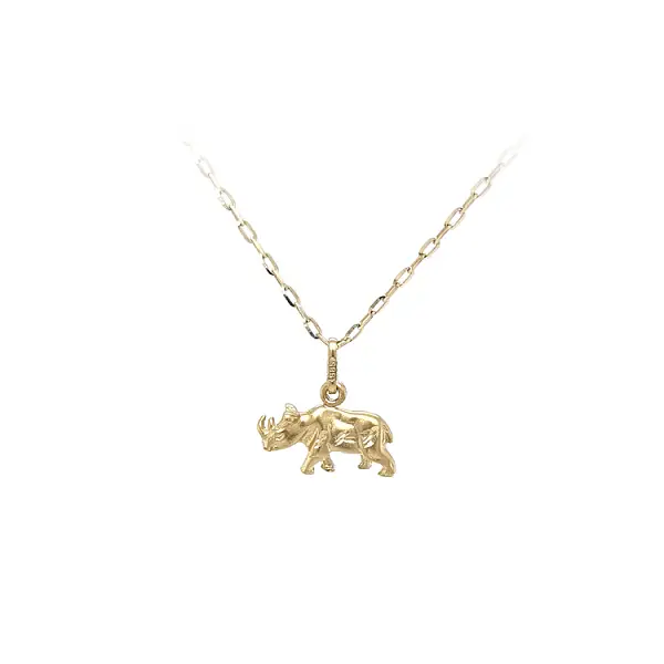 金犀牛吊坠