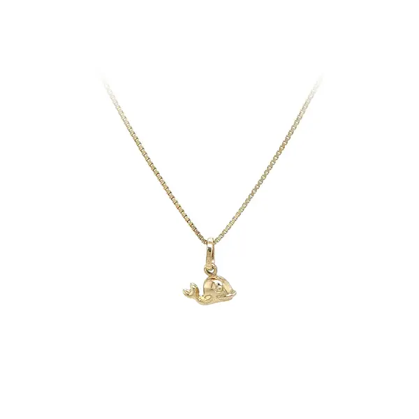 鲸鱼黄金吊坠
