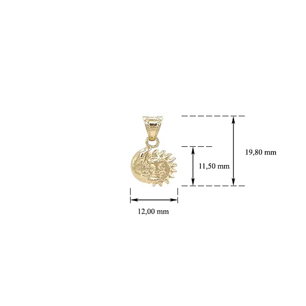 象征和谐与平衡的日月金吊坠