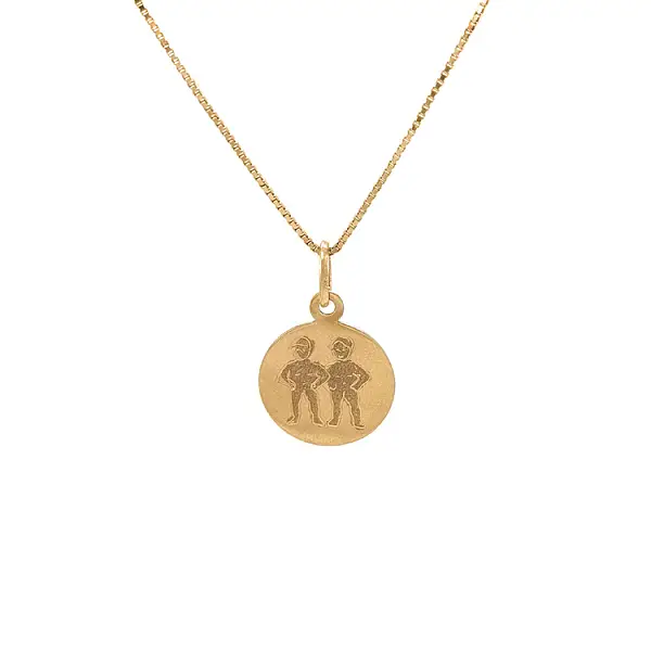 双胞胎标志黄金吊坠