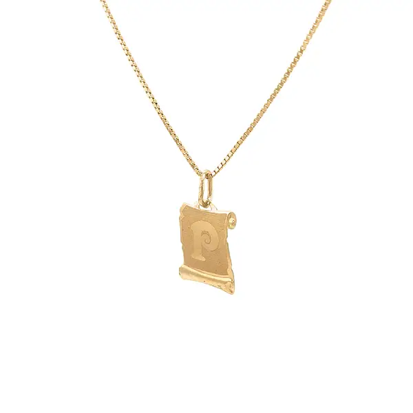 字母 P 黄金吊坠