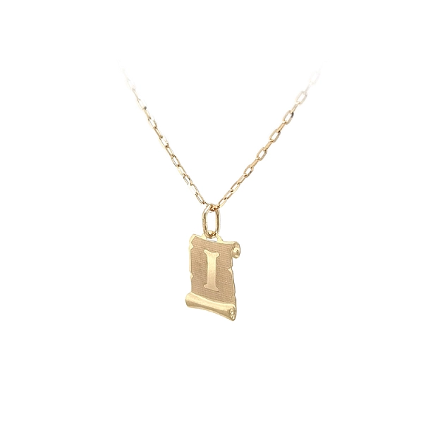 羊皮纸字母 I 黄金吊坠