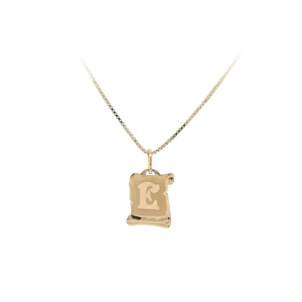 字母 E 黄金吊坠