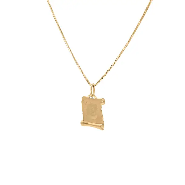 字母 C 黄金吊坠