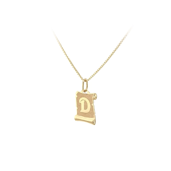 字母 D 黄金吊坠