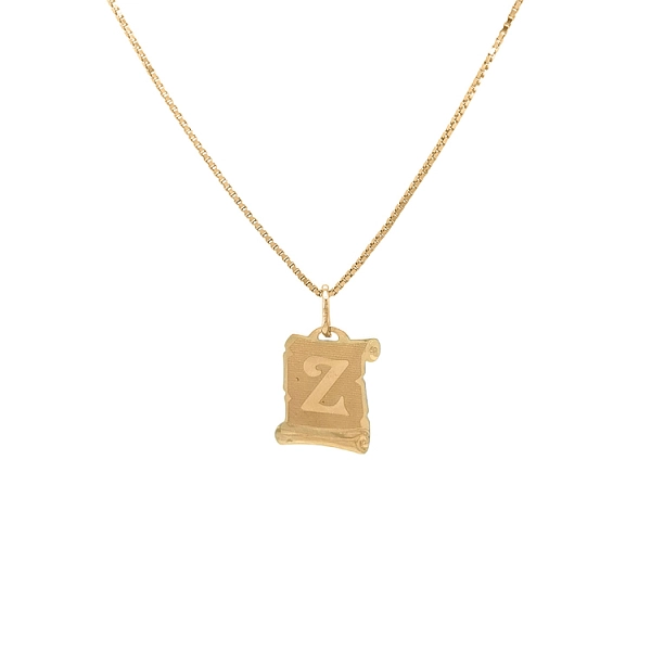 字母 Z 黄金吊坠