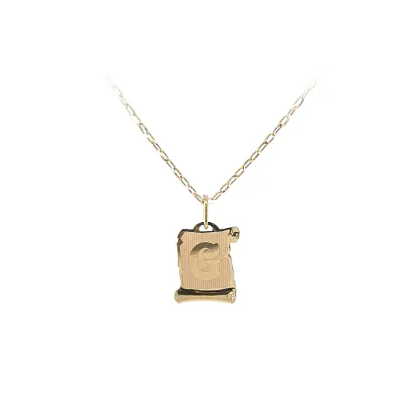 字母 G 黄金吊坠