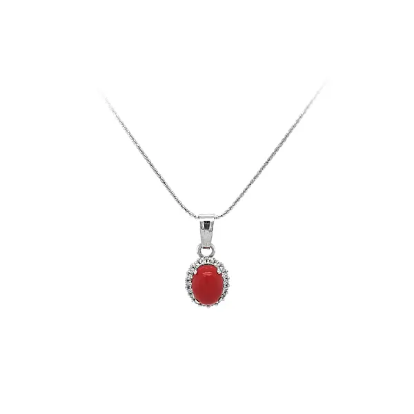 珊瑚和锆石吊坠