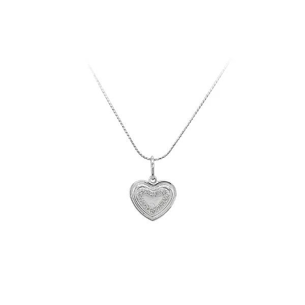 白金心形吊坠