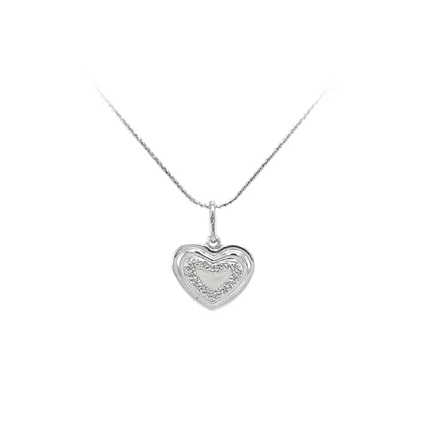 白金心形吊坠