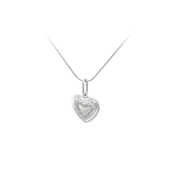 白金心形吊坠