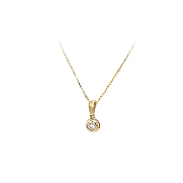 锆石单颗黄金吊坠