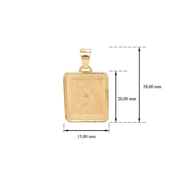 圣母标志黄金吊坠